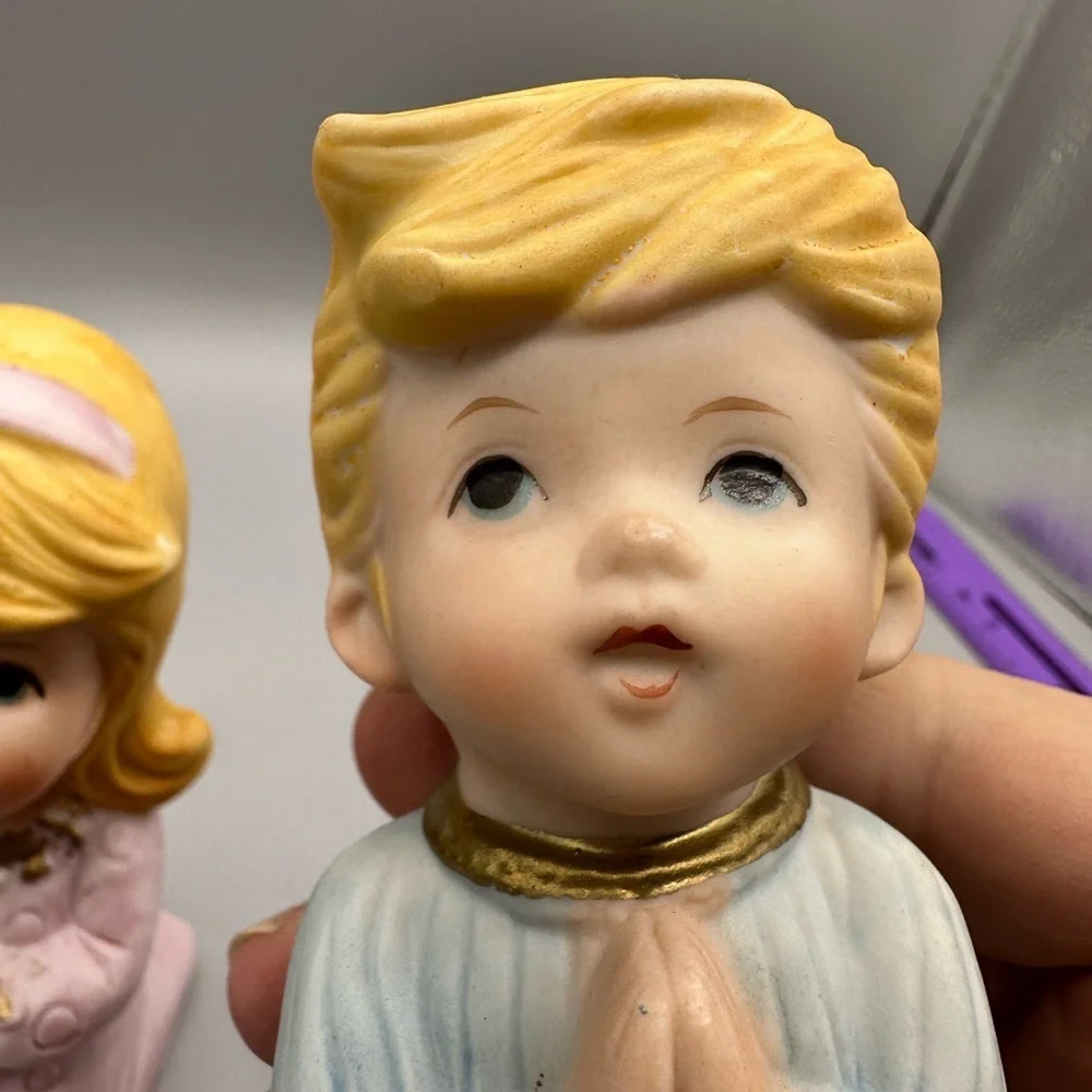 Homco vintage praying boy & girl figurines